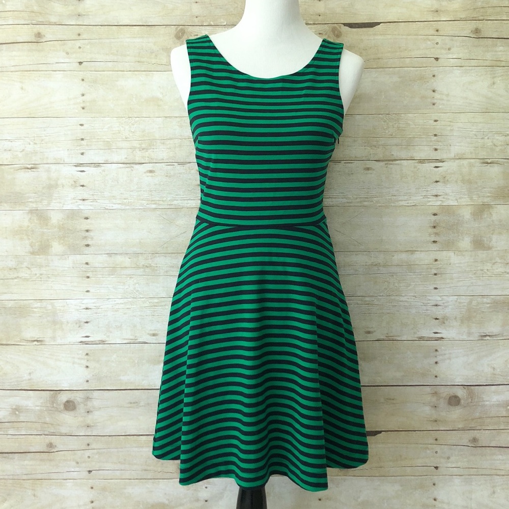 Green & Navy American Eagle Knit Summer Dress sz 6